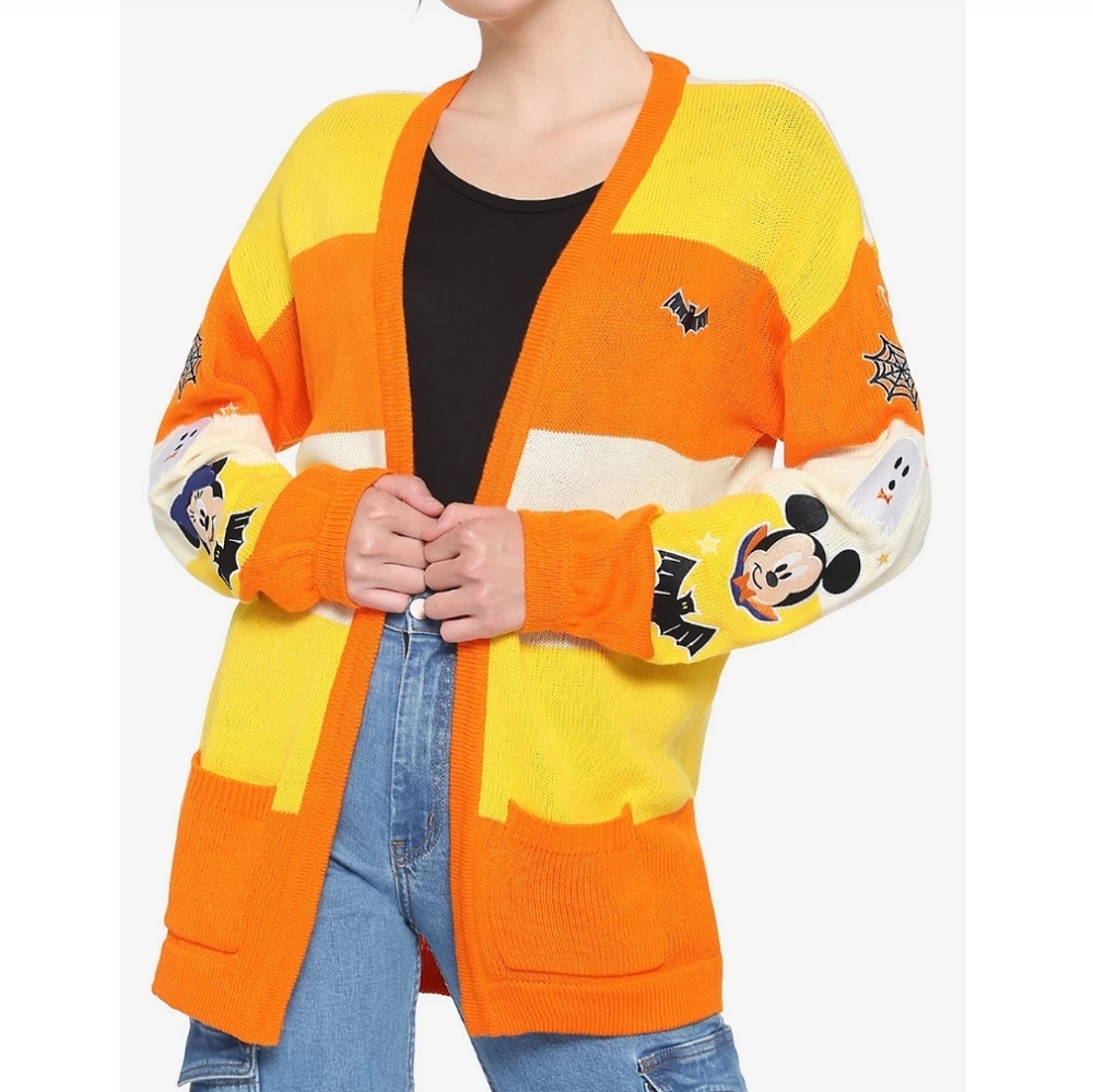 Hot Topic Orange and Yellow Striped Cardigan
